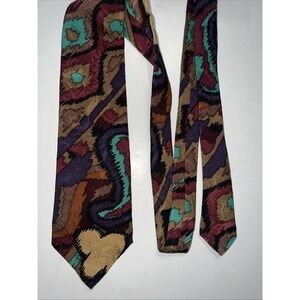 MBP New York Mens Silk‎ Neck Tie NWT Multicolor Bold Abstract 1990s